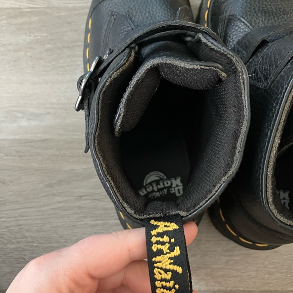 Dr. Martens Devon Flower Platform Boots Black Pebble Leather Women’s Size 9 - Picture 7 of 8